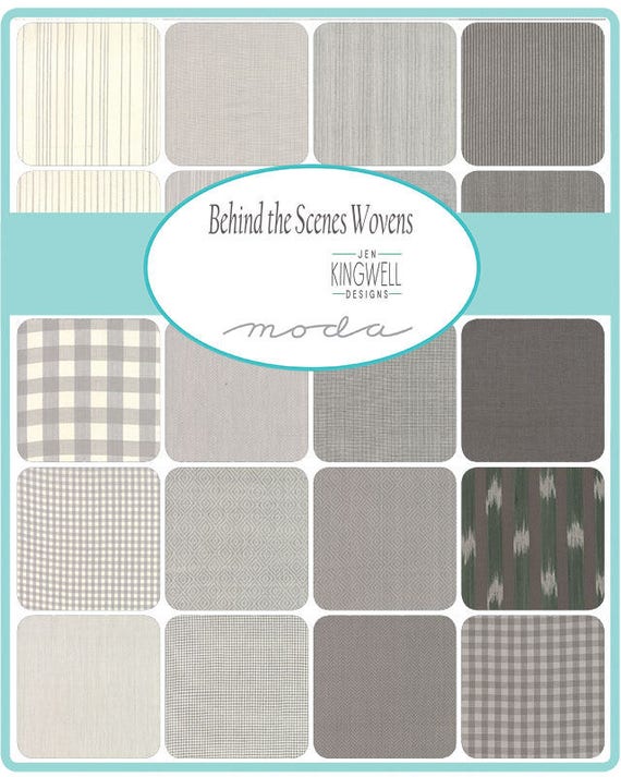 Behind the Scenes Charm Pack by Jen Kingwell; 42-5 Precut Fabric Quilt Squares