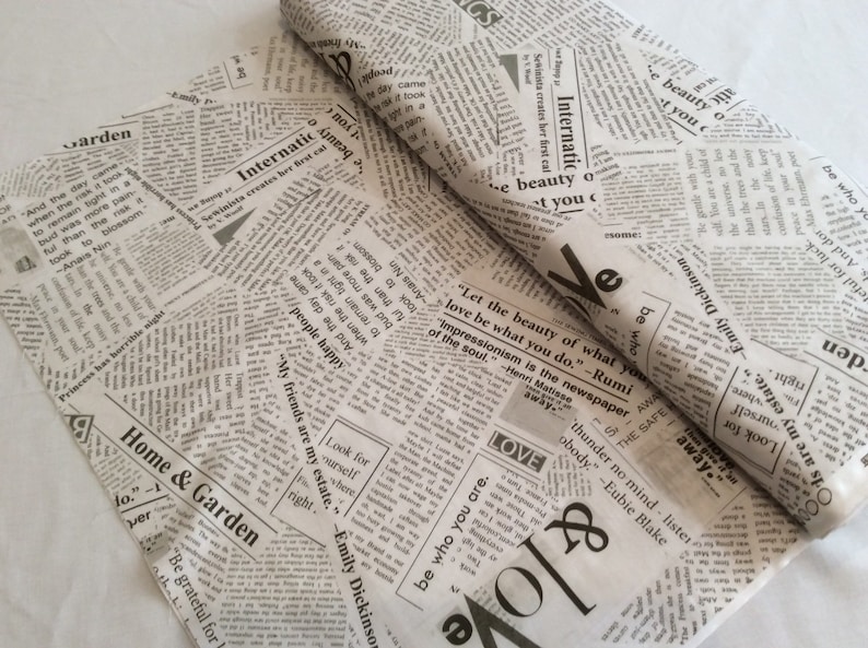 Newsprint fabric-Windham Fabrics Carrie Boomston-One Yard | Etsy