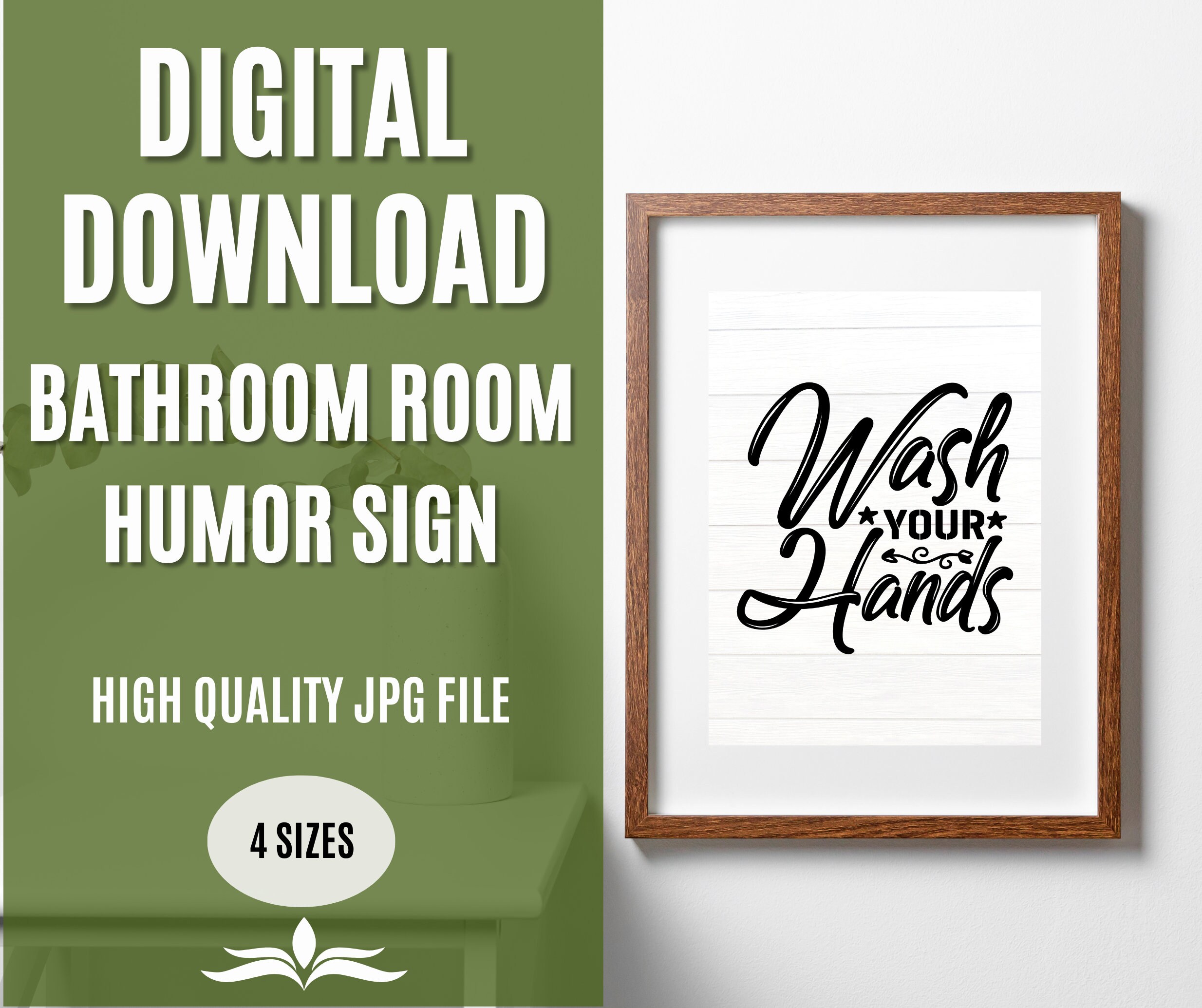 Funny Guest Bathroom Sign Humorous Bathroom Art, Instant Download