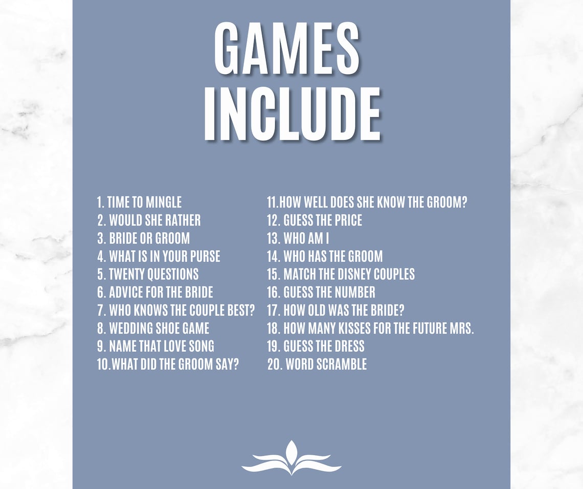 Eucalyptus Bridal Shower Game Set - 6 Fun Games With 25 Double-Sided Cards Each, Greenery Floral Theme - View #3