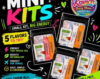 Busy Mom Energy Kit to Go | Mini Drink Mix Sample Pack | On-The-Go Energy Boost | Loaded Tea Mix | Herbal Drink | Drink Mix | Mix Beverages