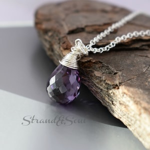 小さなアレキサンドライトシルバーネックレス - スターリングシルバーのアレキサンドライトペンダント - 6月の誕生石 - アレキサンドライトシルバーネックレス