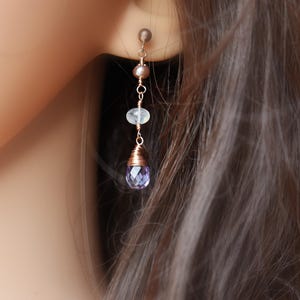 Alexandrite Moonstone & Pearl Earrings - Colour Changing Gemstones - Lab Created Alexandrite - June Gift - Ethical Luxury