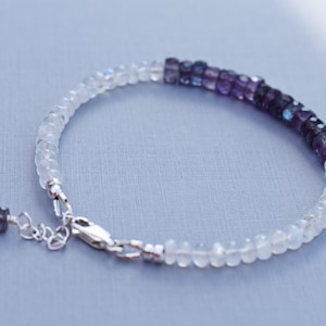 Moonstone and Alexandrite Bracelet Silver Alexandrite Bracelet Alexandrite and Moonstone Bracelet in Silver June Birthstone image 6