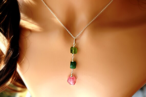 KK116 Tourmaline Pendant Handmade Pendant 925 Sterling Silver Pendant Unique Gift For Her Raw Gemstone Pendant Tourmaline Jewelry