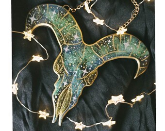 Handmade Capricorn Zodiac Ornament: Witchy Clay Wall Decor | Astrology & Horoscope