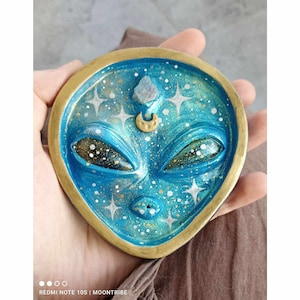 SPACE Folks, Cute & Funny Alien incense holders/ trinket trays! With real Crystals from Polish Mountains &lt;3 Galactic Friends :)