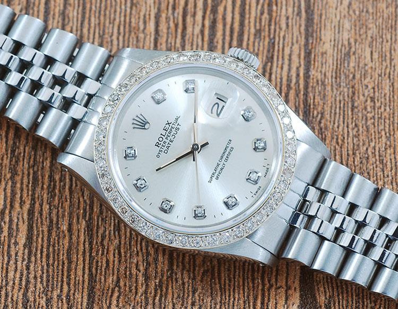 Rolex Diamonds Gold & S/S Datejust Automatic Men's Watch Etsy