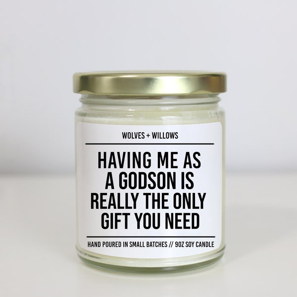 Funny Gift for Godparent from Godson, Having Me As A Godson Soy Candle, Sarcastic Godmother Gift, Godparent Candle, Godfather Gift