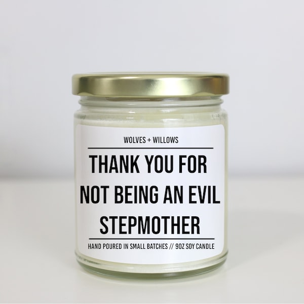 Stepmom Mother's Day Gift, Thanks For Not Being An Evil Stepmother, Funny Stepmother Gift, Stepmom Gift, Mothers Day Candle, Step Mom