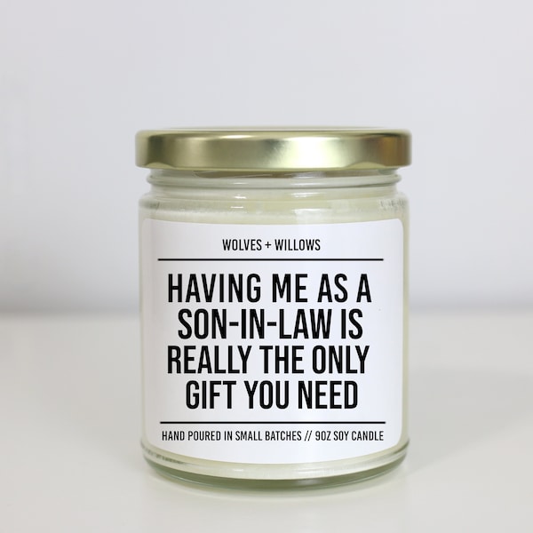 Having Me As A Son in Law, Scented Soy Candle, Funny Christmas gift for Mother in law, Mother's Day, Birthday Gift for Father in Law