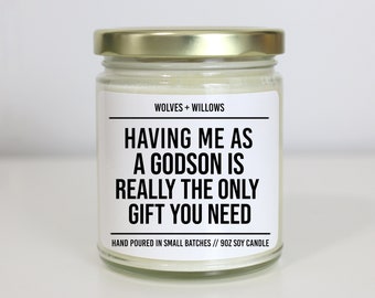 Funny Gift for Godparent from Godson, Having Me As A Godson Soy Candle, Sarcastic Godmother Gift, Godparent Candle, Godfather Gift