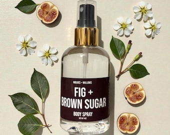 Fig + Brown Sugar Body Spray: Nostalgic Inspired Fragrance, Dark Sweet Aroma