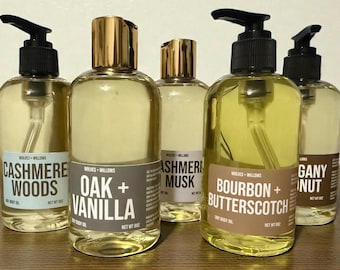 8oz Masculine Scented Dry Body Oil: Natural Skin Moisturizer, Spa Gift