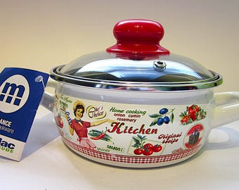 Metalac Retro Kitchen Enamel Cooking Pot
