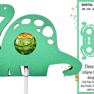 Dinosaure, sucette Dino / support ventouse design fichiers svg / dxf / eps. Téléchargement numérique. Pour Cricut, Silhouette, Scan n cut, etc.