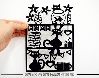 Download Chinese Paper Cut Cats Etsy