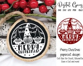 Gnome papercut design, Merry Christmas svg dxf eps png files. Digital download. Works with Cricut, Silhouette, Scan n Cut and more