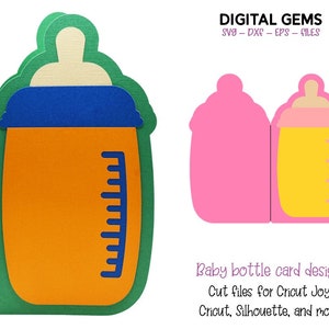 File svg / dxf / eps per il design della scheda biberon. Download digitale. Funziona con Silhouette, Cricut e altro!