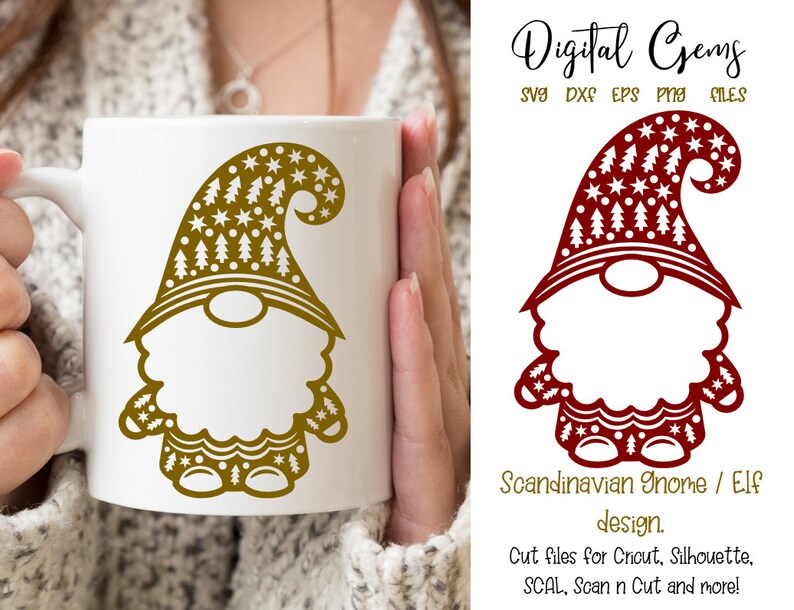 Download Scandinavian Gnome Christmas design svg / dxf / eps / png ...