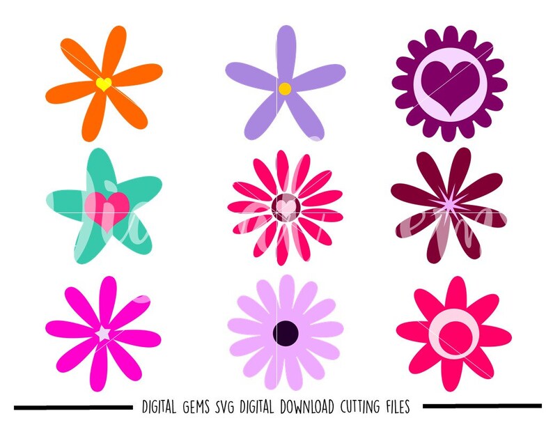 Flower svg / dxf / eps / png files. Digital download. | Etsy