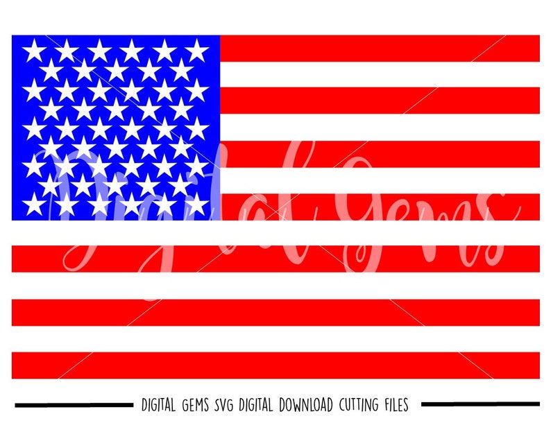 American flag svg / dxf / eps / png files. Digital download. Compatible with Cricut and Silhouette machines. Small commercial use ok. image 1