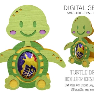 Egg holder SVG | Turtle design. Digital download. Works with Cricut Joy / Explore / Maker and more!