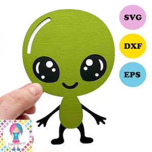 Alien SVG | Space Paper craft design. Digital download. Works with Cricut Joy / Explore / Maker and more!