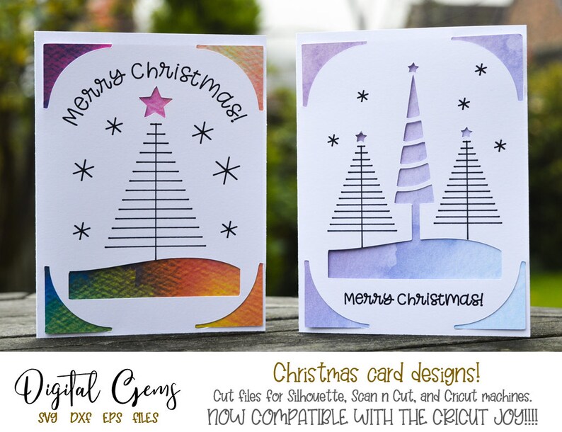 Christmas card designs. svg / dxf / eps files. Digital | Etsy