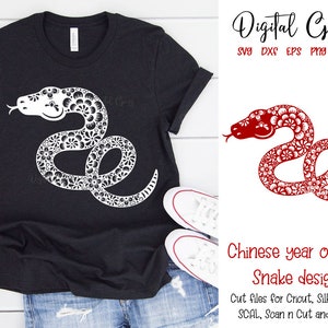 Snake, Chinese new year, svg / dxf / eps / png files. Digital download. Compatible with Silhouette, Cricut, SCAL, and Scan n Cut.