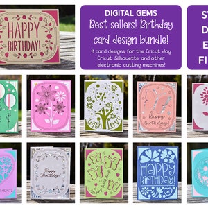Birthday card bundle! svg / dxf / eps files. Digital download. Compatible with Silhouette, Cricut, Cricut Joy and more!