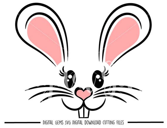 Easter Bunny Rabbit Face svg / dxf / eps / png files. Digital