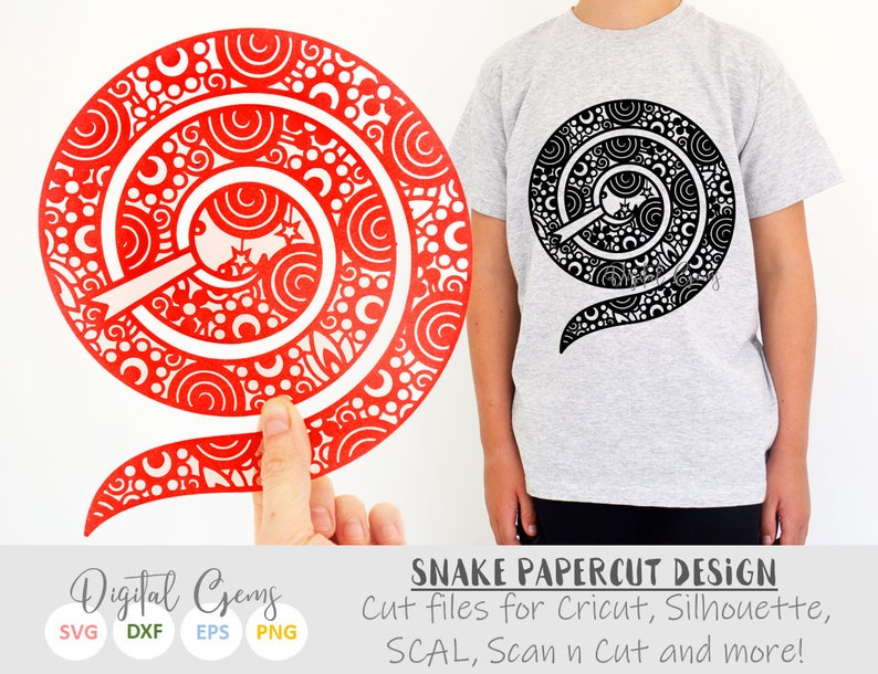 Download Zentangle Snake paper cut svg / dxf / eps / files and pdf / | Etsy