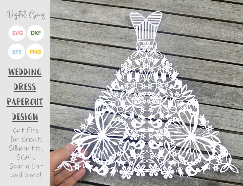 Download Wedding dress / Ball gown SVG / DXF / EPS files and a | Etsy