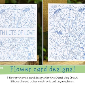 Bloemenkaart ontwerpen svg/dxf/eps-bestanden. Digitale download. Werkt met Silhouette, Cricut Joy / Explore / Maker enz.