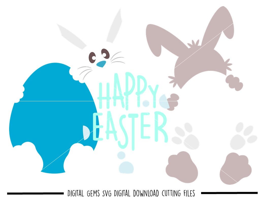 Easter Bunnies Svg / Dxf / Eps / Png Files. Digital Download ...