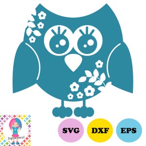Owl svg, dxf, eps, png Files – Digital Download, Compatible with Silhouette, Cricut, SCAL, Scan n Cut and more!