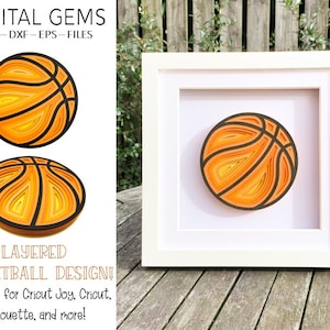 Basketball shadow box SVG | Digital download. Works with Cricut Joy / Explore / Maker and more!