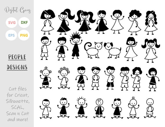 Download Stick family people and pets svg / dxf / eps / png files ...