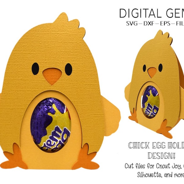 Egg holder SVG | Chick design. Digital download. Works with Cricut Joy / Explore / Maker and more!