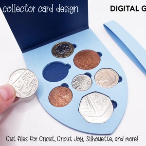 Carte de collectionneur de pièces svg. Monnaie britannique actuelle. Fichiers SVG. Téléchargement numérique. Compatible avec Cricut, Silhouette, SCAL, Scan n Cut et plus encore !
