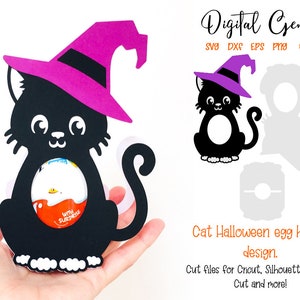 Cat, Halloween egg holder design, svg / dxf / eps files. Digital download. Compatible with Silhouette, Cricut, SCAL, and Scan n Cut.