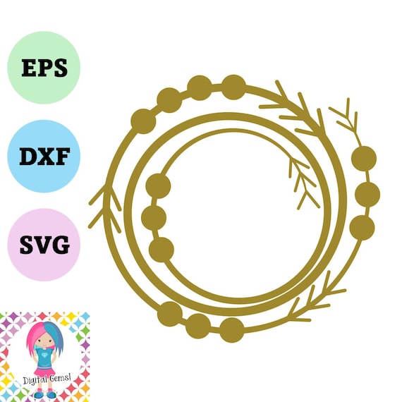 Simple Circle Wreath SVG | Digital Download | Minimal Vinyl Frame Design | Cricut & Silhouette Cut File