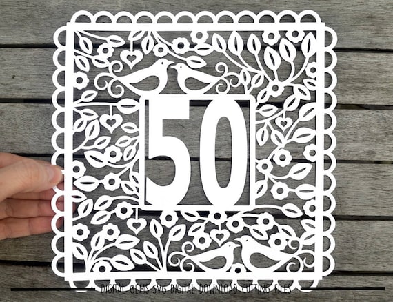 Download Number 50 paper cut svg / dxf / eps / files and pdf / png ...