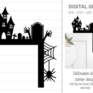 Halloween door corner design svg / dxf / eps / png files. Digital download. Compatible with Cricut, Silhouette, Scan n Cut etc.