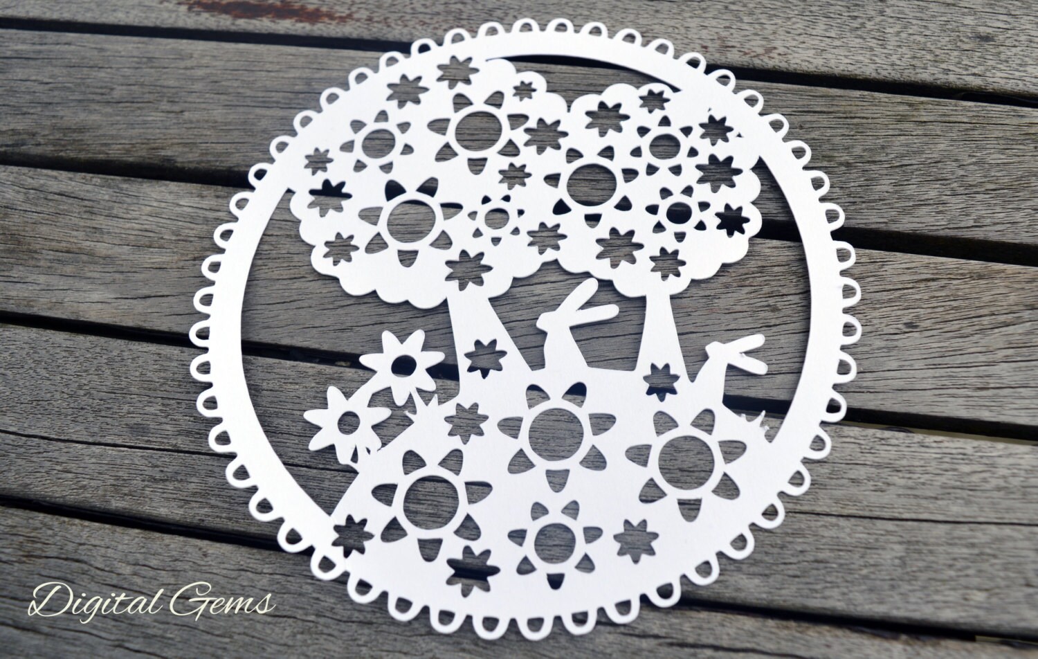 Rabbit Paper Cut Svg / Dxf / Eps Files and Png / Pdf Printable