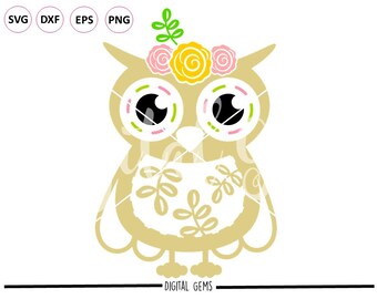 Owl  svg / dxf / eps / png files. Digital download. Compatible with Silhouette, Cricut, SCAL, and Scan n Cut. Small commercial use ok.