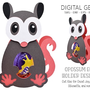 Egg holder SVG | Opossum design. Digital download. Works with Cricut Joy / Explore / Maker and more!
