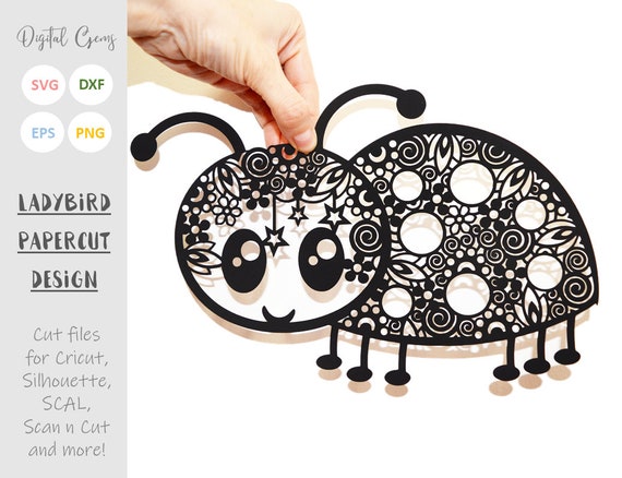 Ladybird Ladybug Paper Cut Svg Dxf Eps Files And Pdf Etsy Ladybird Ladybug Paper Cut Svg Dxf Eps Files And Pdf Etsy