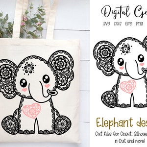 Elephant svg / dxf / eps / png files. Digital download. Works with Cricut, Silhouette, Scan n Cut, SCAL and more!
